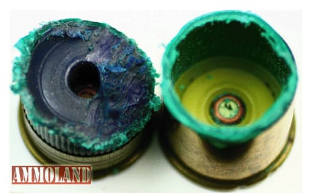 The inside of the shotgun shell determines the case capacity.