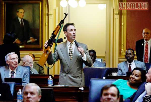 Virginia Delegate Joe Morrissey Preaching Gun Safety with his finger on the Triigger