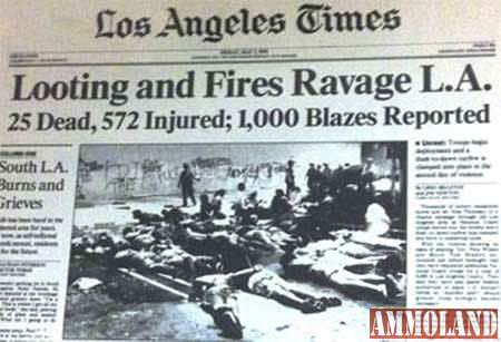 Los Angeles Times Looting And Fire Newspaper Cover