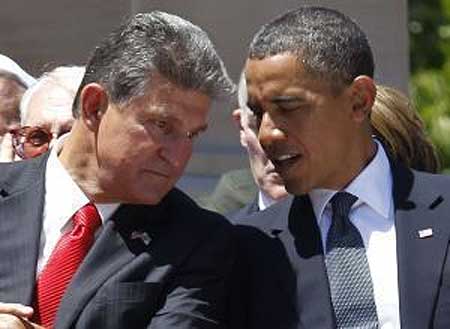 West Virginia Senator Joe Manchin and Obama