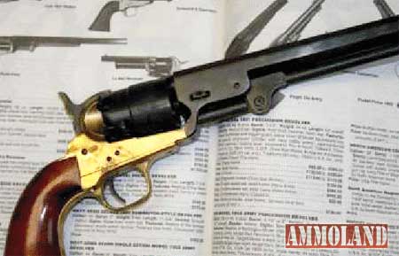 Brass-framed Confederates replica revolvers