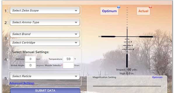 Carl Zeiss Sports Optics Web Based Ballistic Calculator