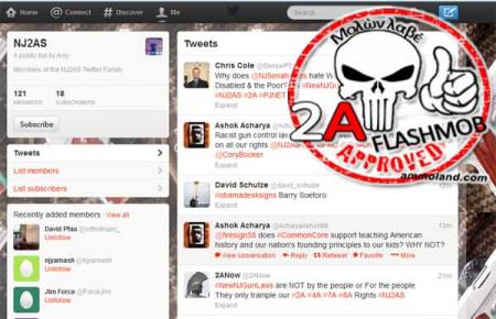 NJ2AS Pro-Gun Twitter Campaign - Receives Free 2A FlashMob Approval