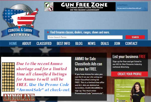 Conceal & Carry Network Offers FREE Classified Ads to Connect Shooters with Ammo