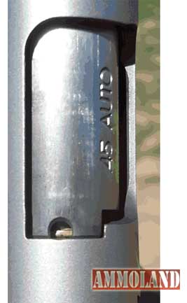 The Ruger 45 ACP Commander loaded chamber indicator is a nice safety feature.