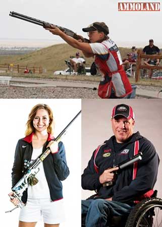 USA Shooting's First Shots Athlete Ambassadors including 2012 Women's Skeet National Champion Jaiden Grinnell (top), 2012 Olympian Amanda Furrer (bottom left), and Eric Hollen, 2012 Paralympian.