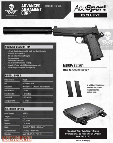 AcuSport & Advanced Armament Corp Pistol Silencer Package