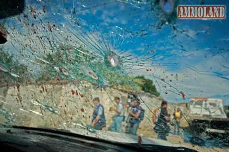 Crime Scene Bloody Windshield