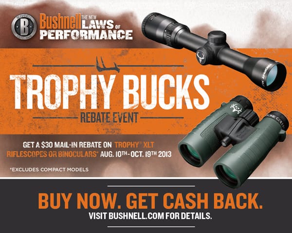 Bushnell Announces $30 Mail-In Rebate on Trophy XLT Binoculars & Riflescopes