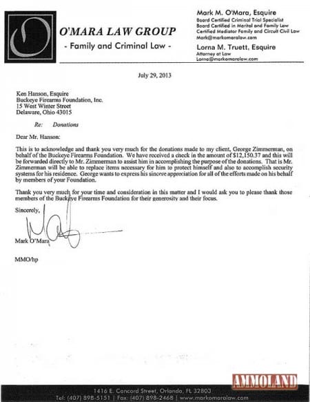 George Zimmerman Thanks Buckeye Firearms Foundation