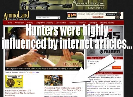 Hunters were highly influenced by internet articles