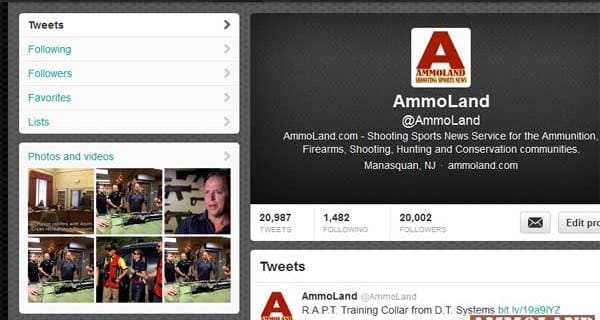 AmmoLand Shooting Sports News Busts 20,000 Followers on Twitter