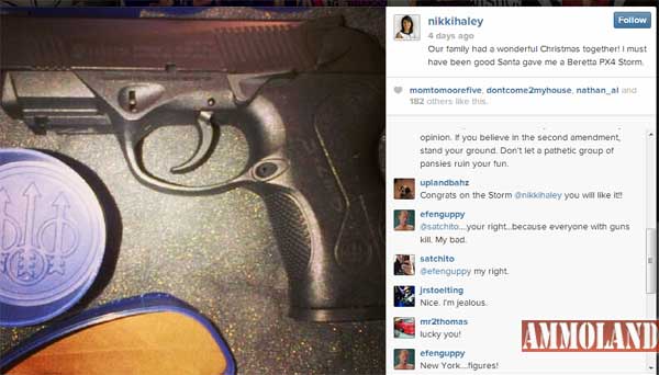 Santa Gave SC Gov. Nikki Haley a Beretta Handgun for Christmas