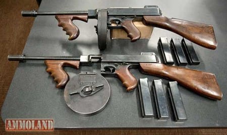 1928 Thompson submachine guns with drum magazines