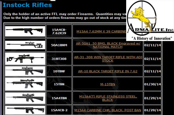 Armalite Instock Rifles