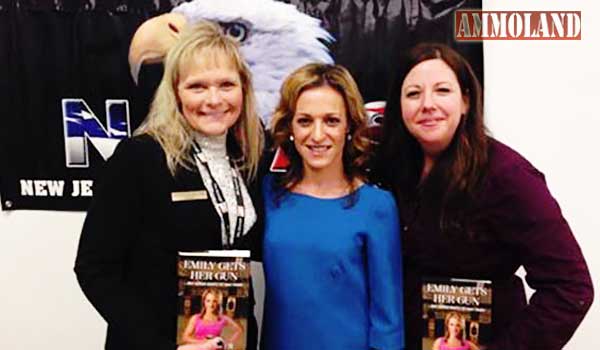 Emily Miller pictured (center) with Theresa Marchitto Hubal (right) and Linda Ponzetto (left) on Feb. 12th 2014 at South Jersey Shooting Club.