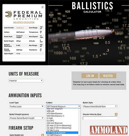 Federal Premium Online Ballistics Calculator