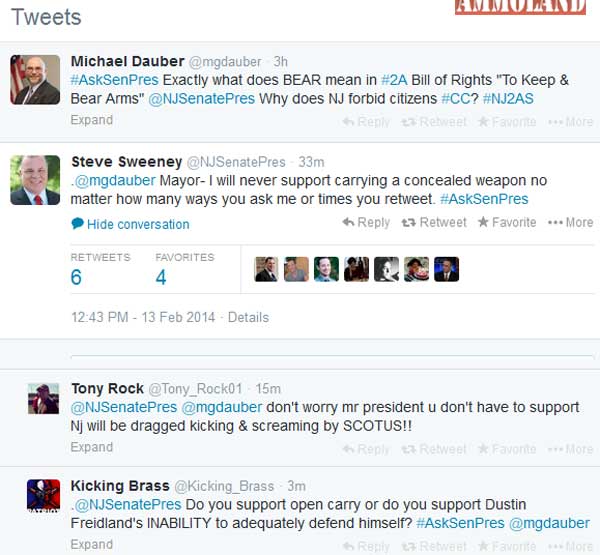 NJ Senate President Steve Sweeney Tweets 'He Will Never Support Concealed Carry'