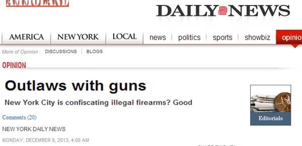 NY Daily News Call Gun Owners Outlaws