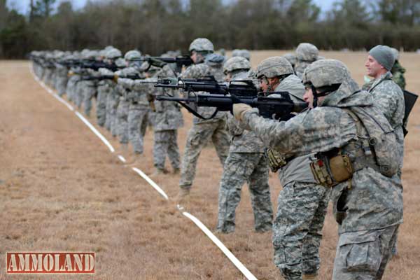 Soldiers during a rifle match Jan. 28 2014 at McAndrews Range