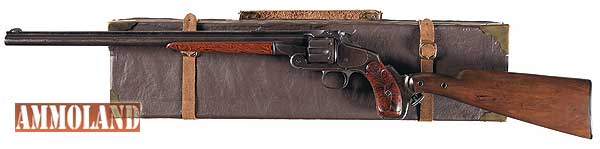 Lot 1095, Scarce Smith & Wesson Model 320 Revolving Rifle with Stock and Case sold for $11,500,