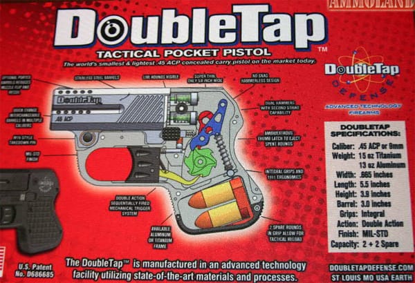 DoubleTap’s design shown on pistol rug. The trigger is linked to the hammer spring and must completely compress it before the gun will fire.