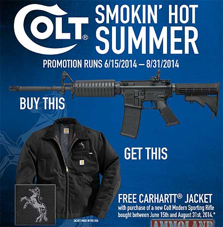 Colt Offers Free Carhartt Jacket During 'Smokin’ Hot Summer' Promotion Colt Offers Free Carhartt Jacket During 'Smokin’ Hot Summer' Promotion