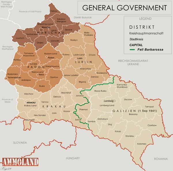 Polish Occupied Territories in 1941 Note the Radom District, Center Left