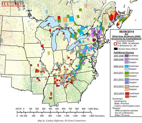 White-Nose Syndrome Map