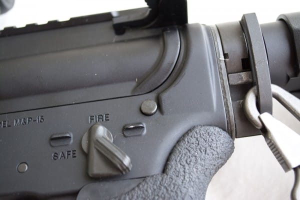 The takedown pins should not require excessive force to open. By the way, the safety lever shown here is a Blackhawk! Offset Safety - one of the neatest little AR inventions ever.