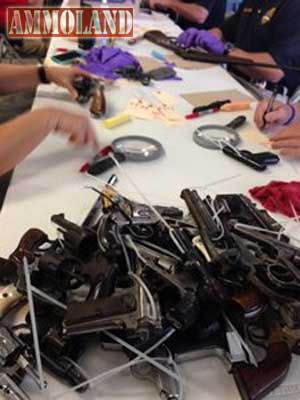 Hand Guns Turned in at "Buy Back" being Processed