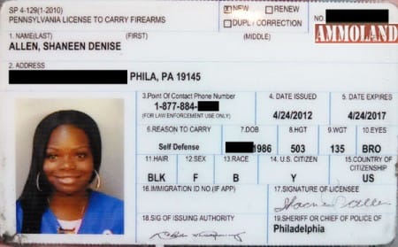 Shaneen Allen possesses a License to Carry Firearms issued by the City of Philadelphia