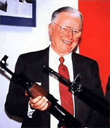 Eugene Stoner responsible for early development of the AR 15 rifle.