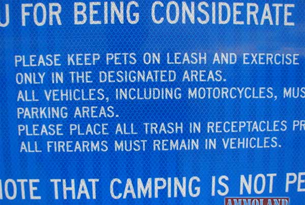 Illegal prohibition of firearms at AZ rest stop