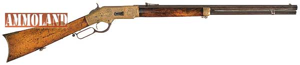 LOT 1011- Extraordinary Exhibition Quality John Ulrich Signed Relief Engraved Winchester Model 1866 Lever Action Rifle