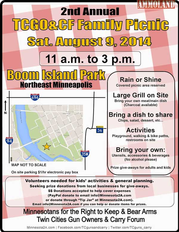Twin Cities Gun Owners Family Picnic Aug. 9, Boom Island Park, Mpls MN