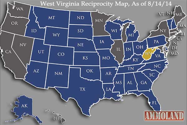 West Virginia Reciprocity Map