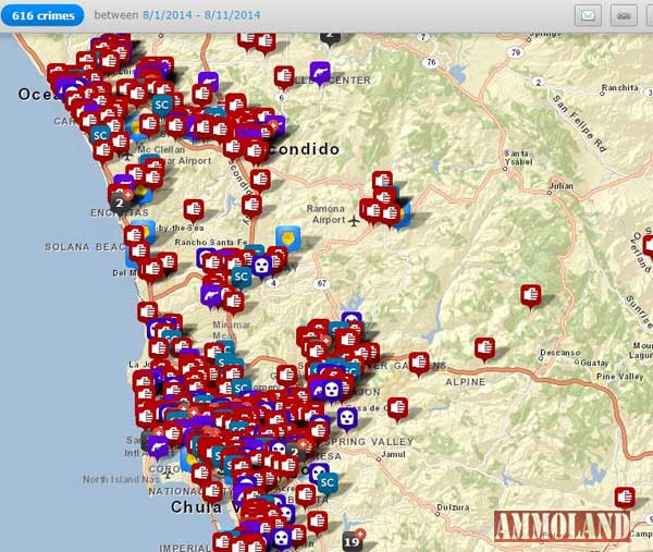 San Diego County Crimes August 2014