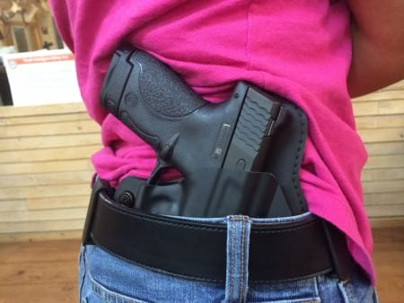 The IWB Cloak Tuck 2.0 in use with standard belt clips.