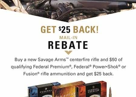 Savage Arms & Federal Premium Ammunition Offer Savings Through a Mail-In Rebate Program