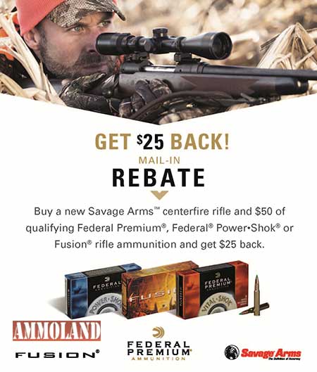 Savage Arms & Federal Premium Ammunition Offer Savings Through a Mail-In Rebate Program