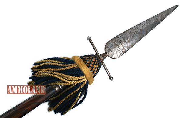 Lot A-45: Pair of Napoleonic Wars-period British sergeants’ spontoons, or broadleaf-type blades on a staff (MB: $1,500).