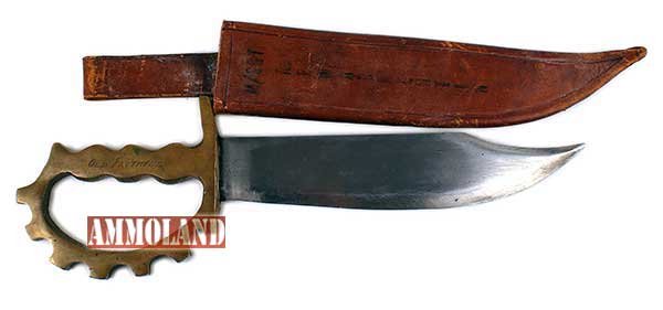 U.S. World War II 1st Ranger Battalion special combat knife with a 9 ÂĽ inch Bowie blade (MB: $1,000).