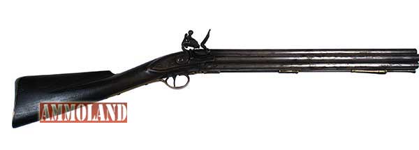 Late 1700s British flintlock volley gun, or seven-barrel short rifle, made by and marked “H. Nock” (MB: $16,500).