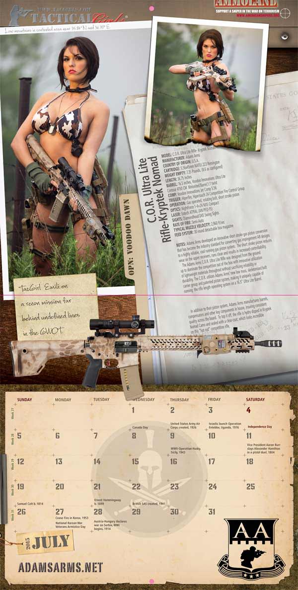 2015 Tactical Gun Girls Wall Calendar