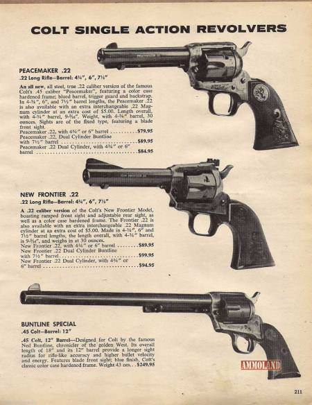 Colt Peacemaker, New Frontier, Buntline Special Single Action Revolver Ad