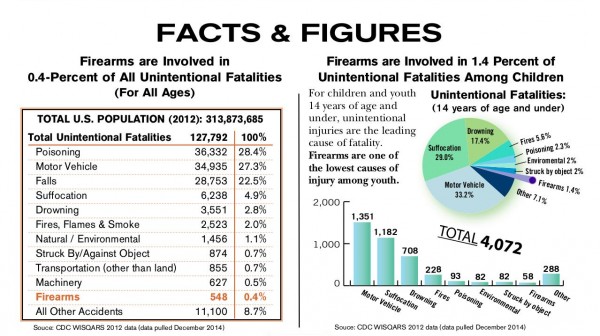 Fatal Firearm Accidents 2012 Comparison