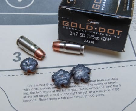 A classic example of a great .357 Sig cartridge - Speer's 125 grain Gold Dot.