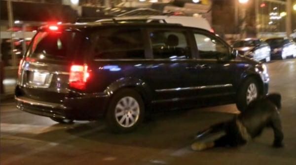 Man With Gun St Louis auto shows a Back Window Broken