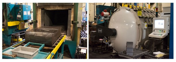 On the right is a giant vacuum chamber used for heat treating components from the inside out - evenly.